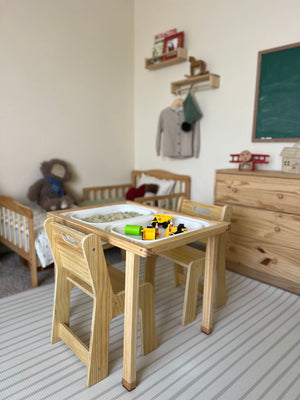 Cordia Wooden Kids Activity Table & Chair Set - Montessori-inspired play and learning furniture for children.
