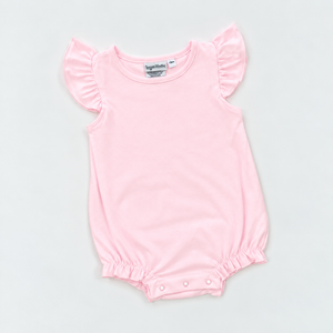 Knit Solid Flutter Sleeve Bubble