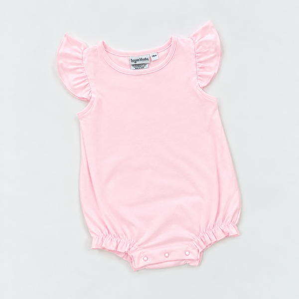 Knit Solid Flutter Sleeve Bubble