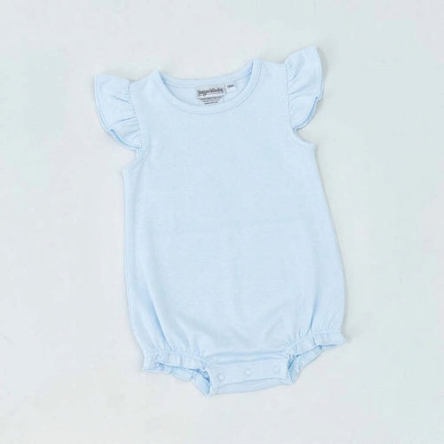 Knit Solid Flutter Sleeve Bubble