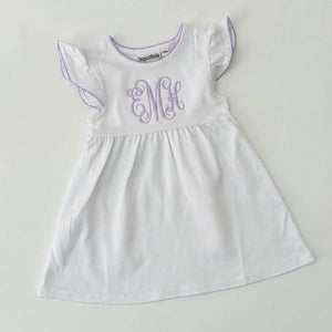 Knit Dress with Picot Trim