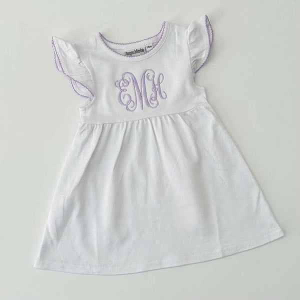 Knit Dress with Picot Trim