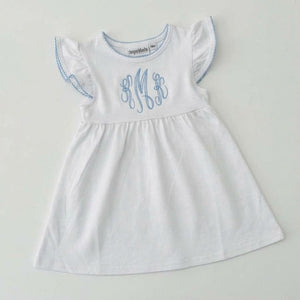 Knit Dress with Picot Trim