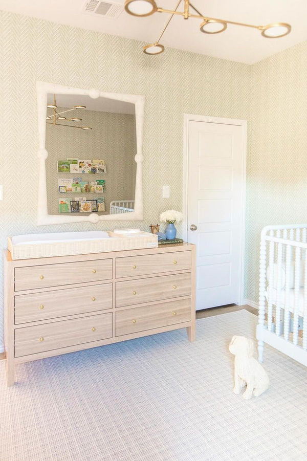 LELLobaby™ X Hampton BABY Rattan Wicker Changing Tray Premier Plus+ at angle 7, stylish and functional baby accessory.