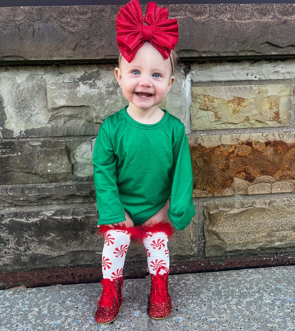 Green long sleeve leotard for babies, perfect for playtime and comfort in tops and t-shirts category.