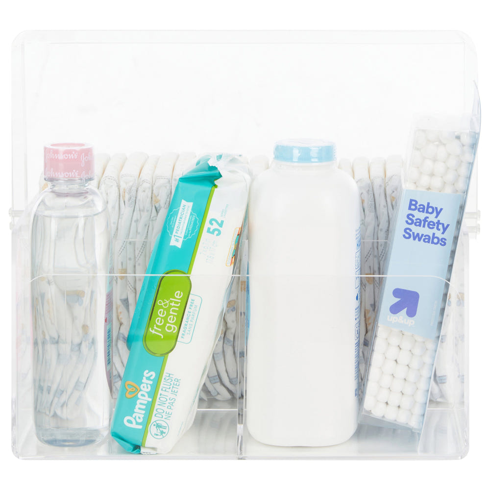 LELLobaby Mommy Tool Box Premium Acrylic Diaper Organizer for stylish and efficient baby care.