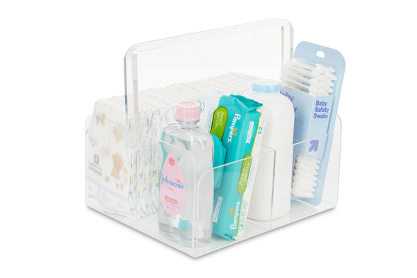 LELLobaby Mommy Tool Box Premium Acrylic Diaper Organizer for stylish and efficient baby care.