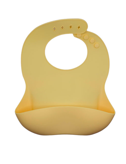 Silicone Pocket Bib in vibrant colors, perfect for mess-free feeding and easy cleanup for babies.
