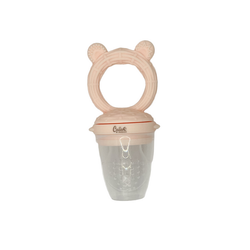 "Nourishing Nibbler Bear Feeder for babies, angled view showcasing its cute design and feeding functionality."