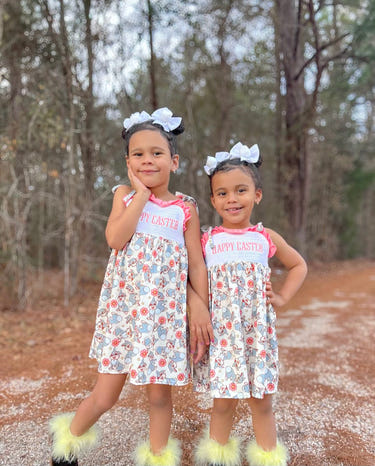 Smocked Happy Easter Thumper Dress for babies - adorable spring clothing for little ones.