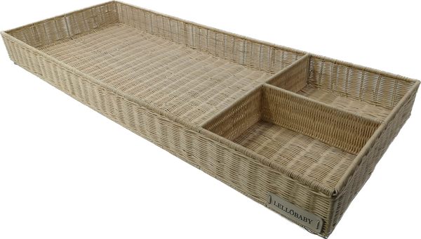 LELLOBABY™ X Hampton BABY Rattan Wicker Changing Tray Premier Plus+ for stylish and functional baby care.