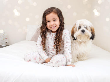 Santa Paws 2pc Bamboo Pajamas for babies, featuring festive design and soft, breathable fabric. Perfect holiday sleepwear!