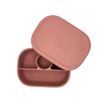 Hayden Bento Box in Petunia Pink for baby food storage and on-the-go meals.