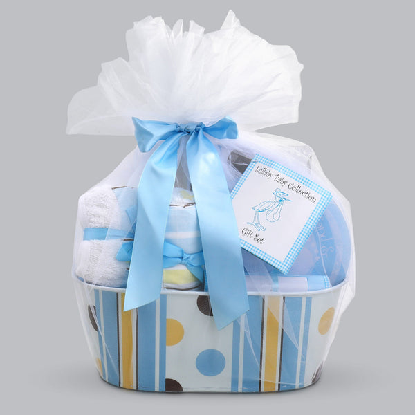 Welcome to the World Baby Boy Gift Basket