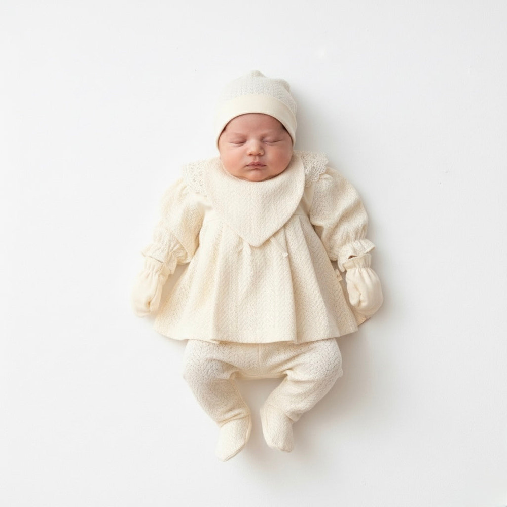 Cream Lace Collar Newborn 5-Piece Set