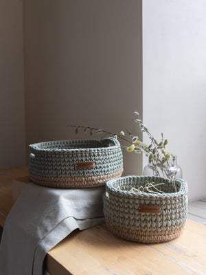 Basket Round with Jute Accent