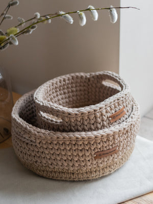 Basket Round with Jute Accent