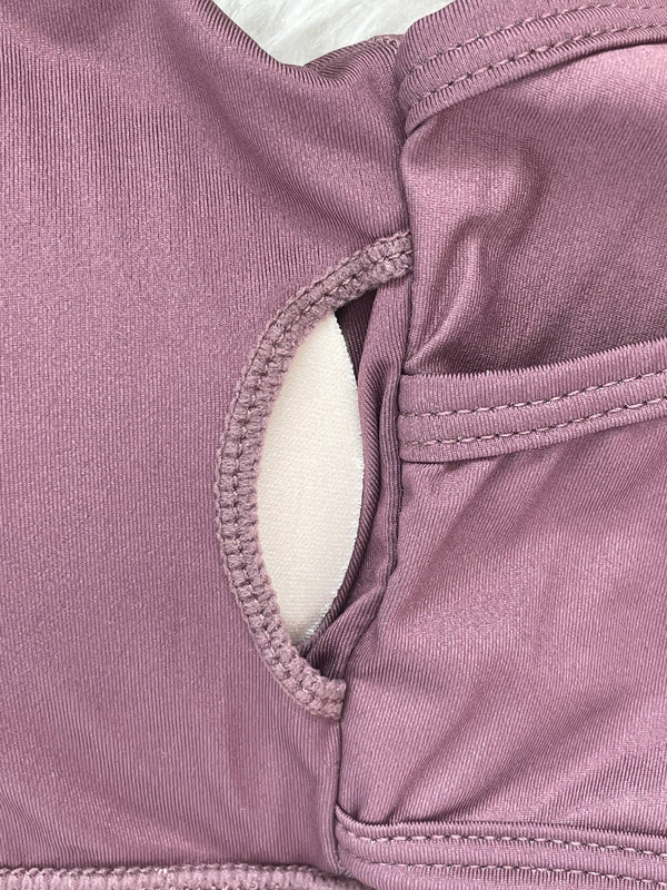 Capucine 2 - High Neck High Support Nursing & Hands Free Pumping Sports Bra (Lavender Smoke)