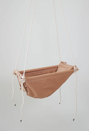 "Grow With Me Nutmeg swing at angle 3, perfect for babies to relax and play comfortably."