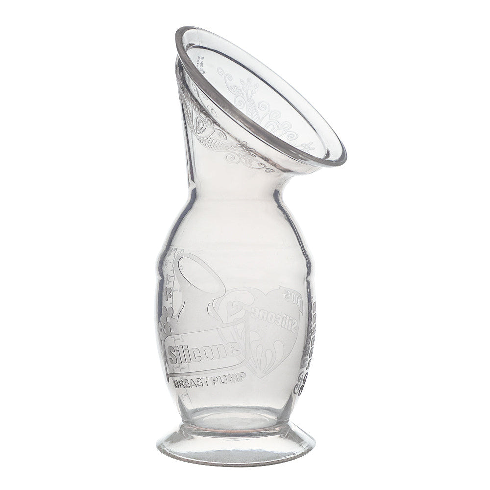 Haakaa Gen 2 Silicone Breast Pump with Suction Base and Flower Stopper Set - 5 oz manual breast pump.
