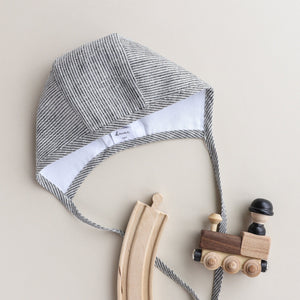 Natural Stripe Bonnet Cotton-Lined