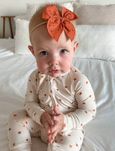 Little Pumpkin Bamboo Zippy Romper for babies in soft, breathable fabric, perfect for comfort and style.