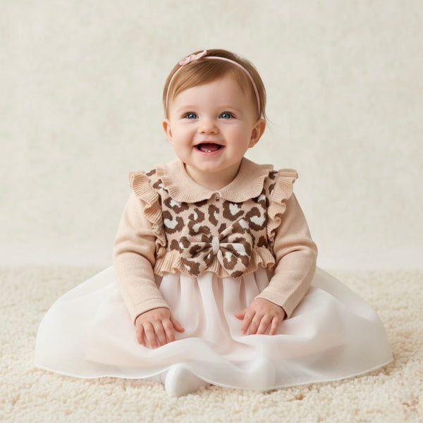 Leopard Charm Ruffle Tulle Dress