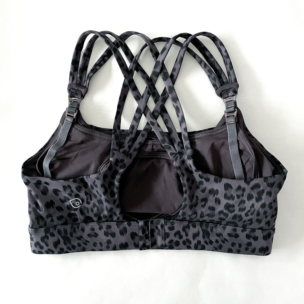 Chloe 4 Running Nursing & Pumping Sports Bra (Gray Leopard)