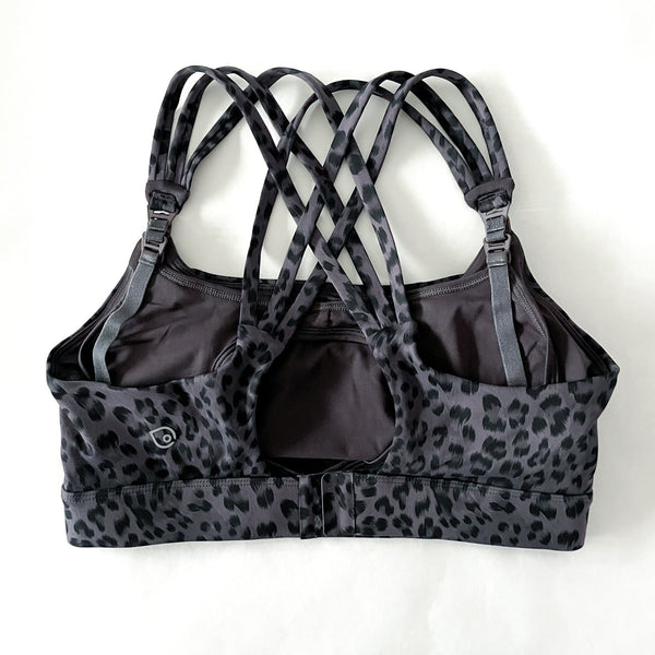 Chloe 4 Running Nursing & Pumping Sports Bra (Gray Leopard)