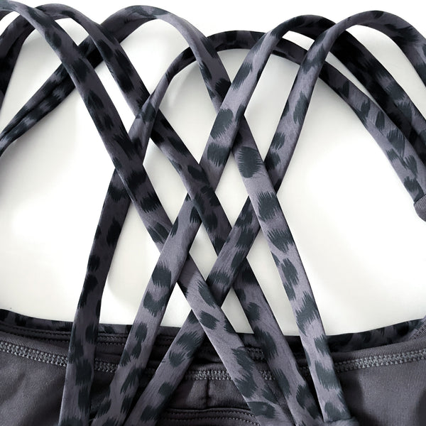 Chloe 4 Running Nursing & Pumping Sports Bra (Gray Leopard)