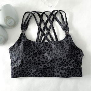 Chloe 4 Running Nursing & Pumping Sports Bra (Gray Leopard)