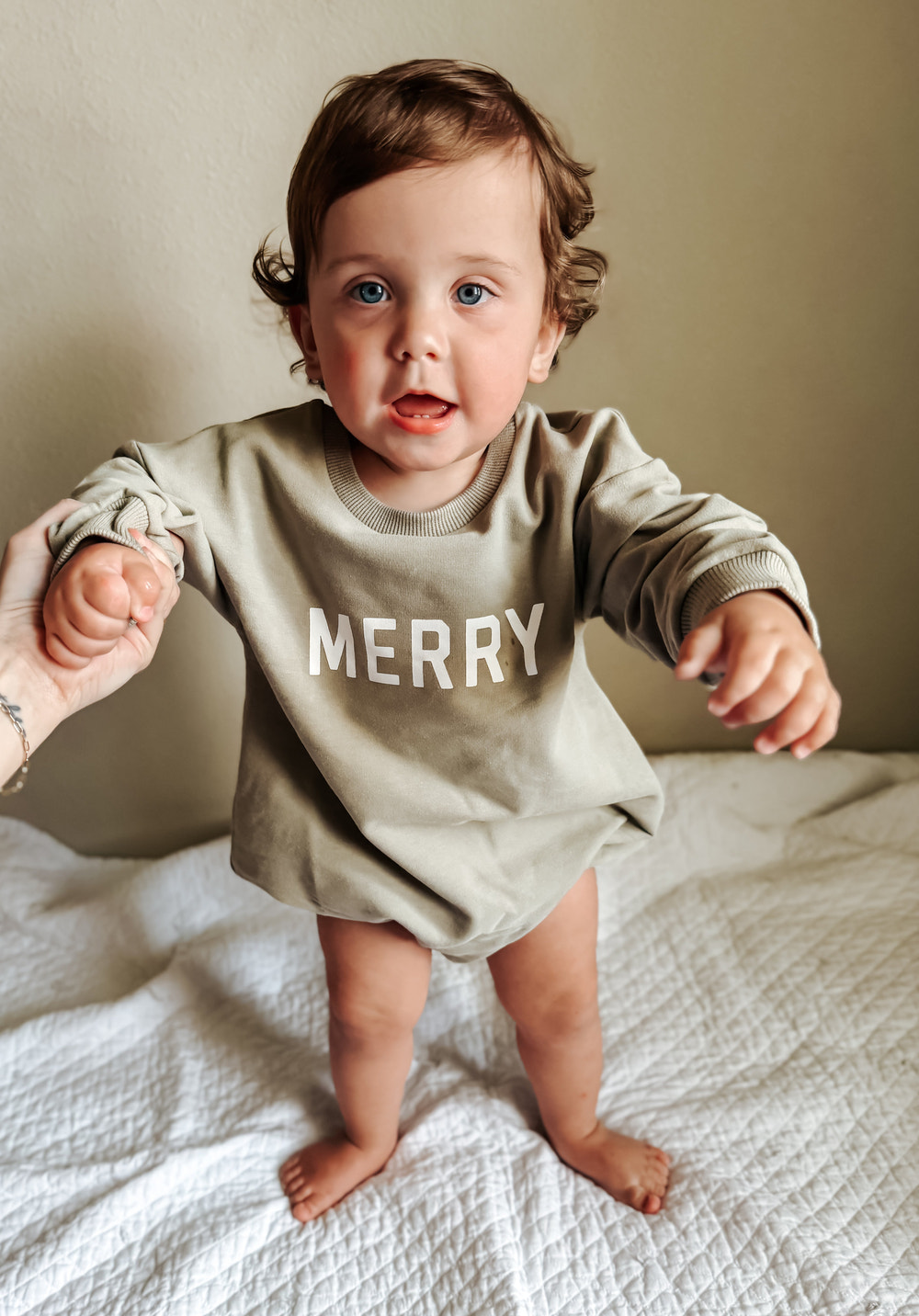 Merry Organic Cotton Sweatshirt Romper