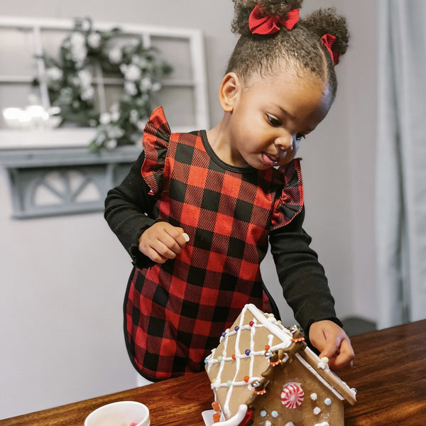 Red Buffalo Plaid Flutter Bapron SALE