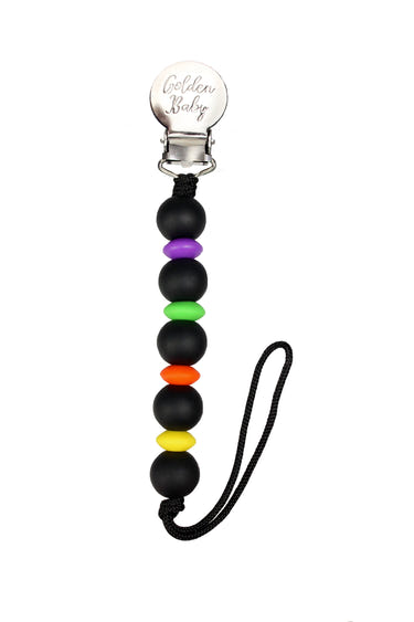Halloween-themed Lauren Clip pacifier clip for babies, featuring playful designs and secure attachment.