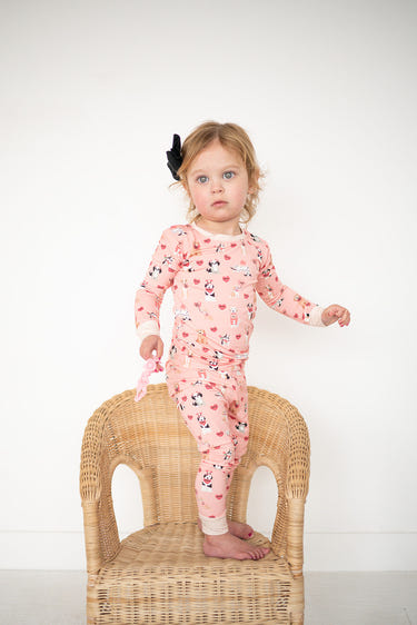 Pups & Kisses (Long Sleeve PJ) - Pink