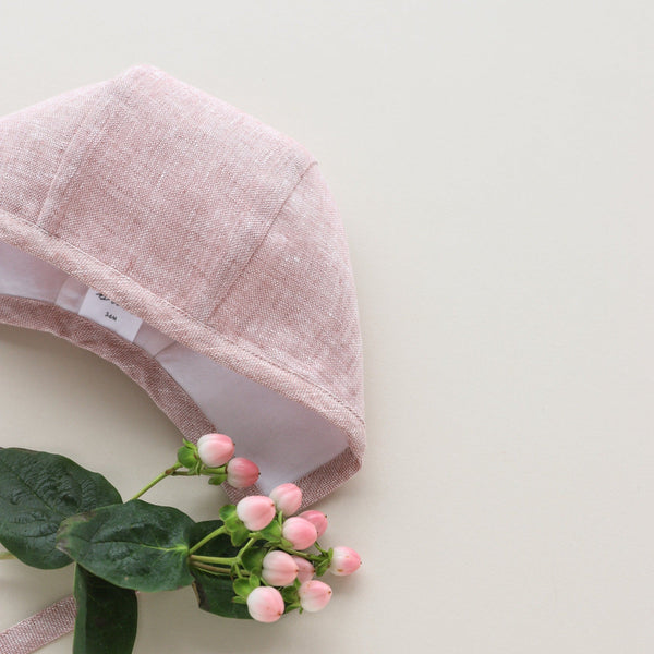 Blush Linen Bonnet