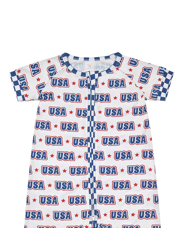 Bamboo Shorty Romper | USA