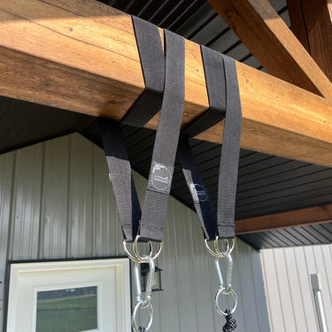 "Tree Straps Set for secure and versatile baby gear attachment outdoors."