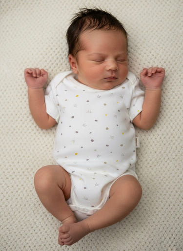 Cream Short Sleeve Organic Bodysuit