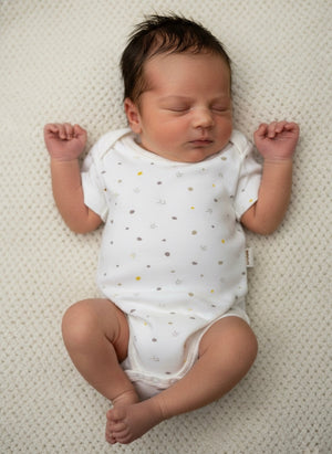 Cream Short Sleeve Organic Bodysuit