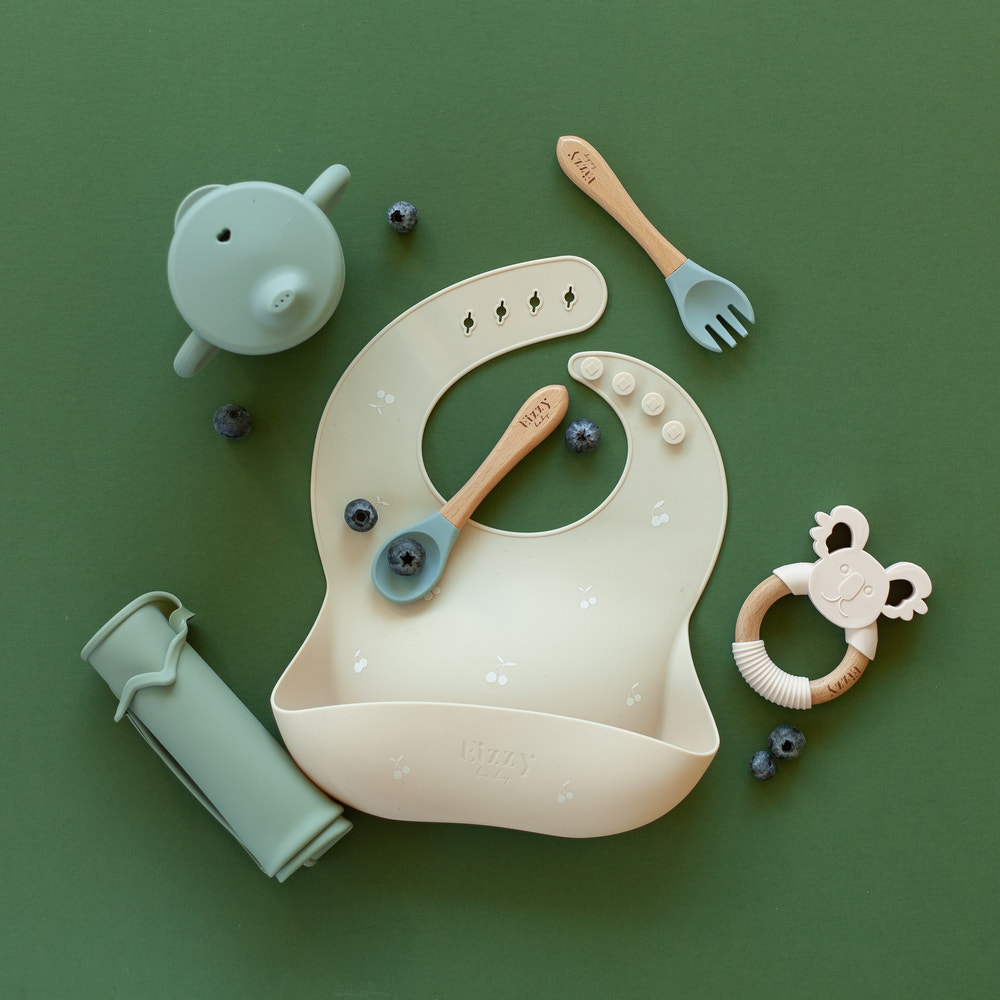 Baby Silicone Bib (Shifting Sand Cherry) - MOOGCO Baby