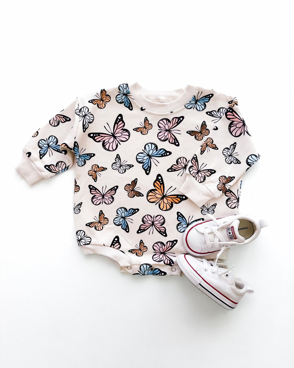 Baby Bubble Romper with Butterfly Print - Cute and Comfortable Outfit for Infants