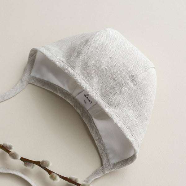 Sand Linen Bonnet Cotton-Lined