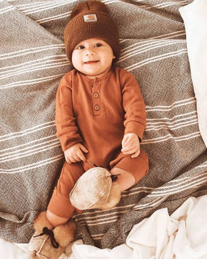 organic baby romper | long sleeve cotton one-piece