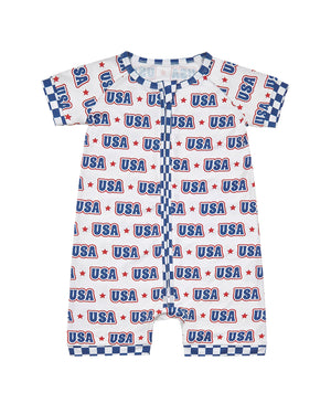 Bamboo Shorty Romper | USA