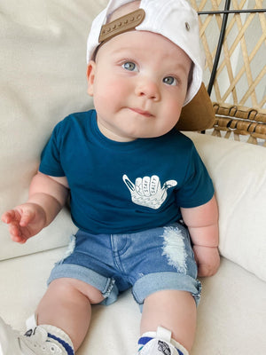 Salty Sea T-Shirt for babies, featuring a playful design, perfect for summer outings and beach adventures.