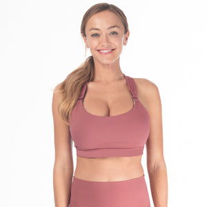 Chloe 3 Running Nursing Sports Bra (Dusty Rose)