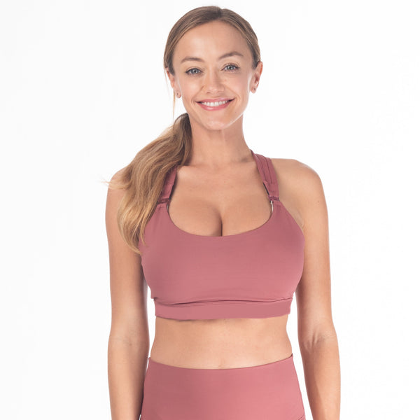 Chloe 3 Running Nursing Sports Bra (Dusty Rose)