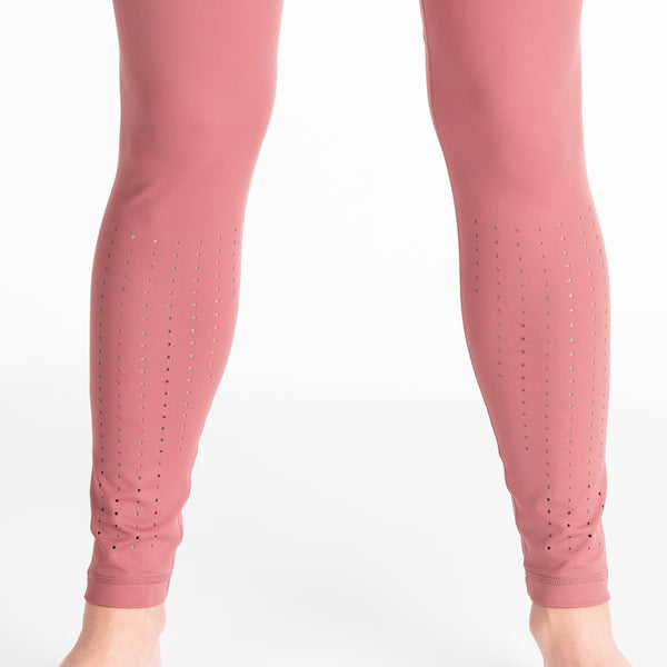 Laser Cut Tummy Control Postpartum Legging (Dusty Rose)