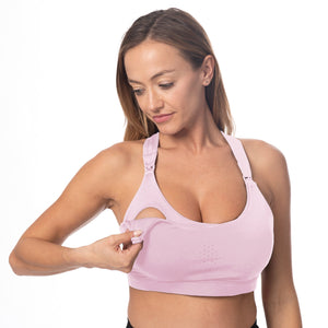Chloe 3 Running Nursing Sports Bra (Blush Pink)